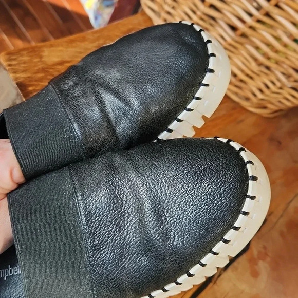 Jeffrey Campbell Cube Black and White Leather Shoes Sz 9 - Picture 11 of 16